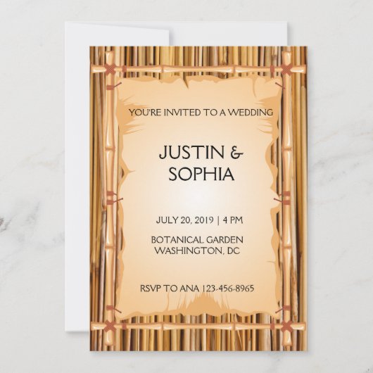 Invitation Texture bambou (Devant)