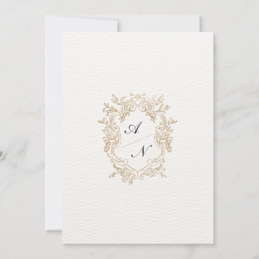 Invitation Texture blanche or floral Mariage islamique Monogr (Dos)