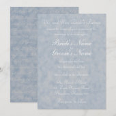 Invitation Texture Bleue avec Verset de Mariage (Devant / Derrière)