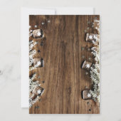 Invitation Texture de bois, flocons de neige, fête de Noël d' (Dos)