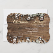 Invitation Texture de bois, Soirée de Noël d'entreprise (Devant)