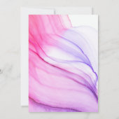 Invitation Texture de fluide rose et violet pour les 40 ans d (Dos)