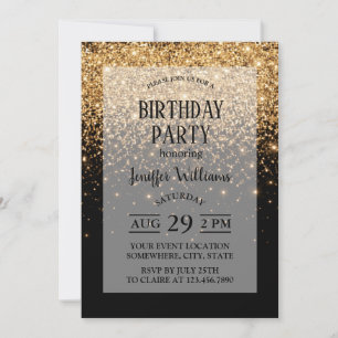 Invitation Texture de luxe élégant avec paillettes dorées