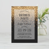 Invitation Texture de luxe élégant avec paillettes dorées     (Debout devant)