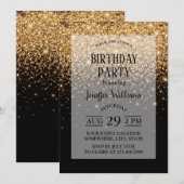 Invitation Texture de luxe élégant avec paillettes dorées     (Devant / Derrière)