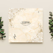 Invitation Texture de marbre dentelle florale Mariage musulma