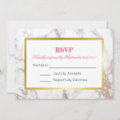 Invitation Texture de marbre faux blanc avec un cadre doré RS (Devant)