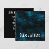 Invitation Texture de nébuleuse abstraite - Bleu (Devant / Derrière)