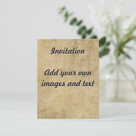 Invitation Texture de parchemin (Debout devant)