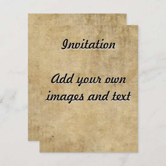 Invitation Texture de parchemin (Devant / Derrière)