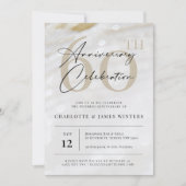 Invitation Texture de perle élégante et classique 60e anniver (Devant)