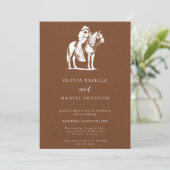 Invitation Texture de photo de mariage de campagne de cheval (Debout devant)