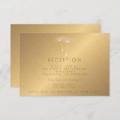 Invitation Texture dorée Dandelion Mariage Réception (Devant / Derrière)