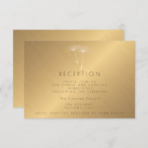 Invitation Texture dorée Dandelion Mariage Réception