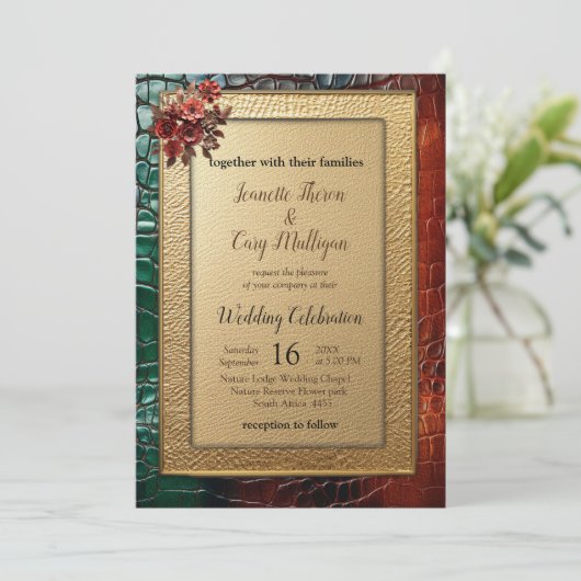 Invitation Texture en cuir artistique (Debout devant)