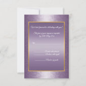 Invitation Texture feuille OR Violet ÉLÉGANT Réponse Moderne (Dos)