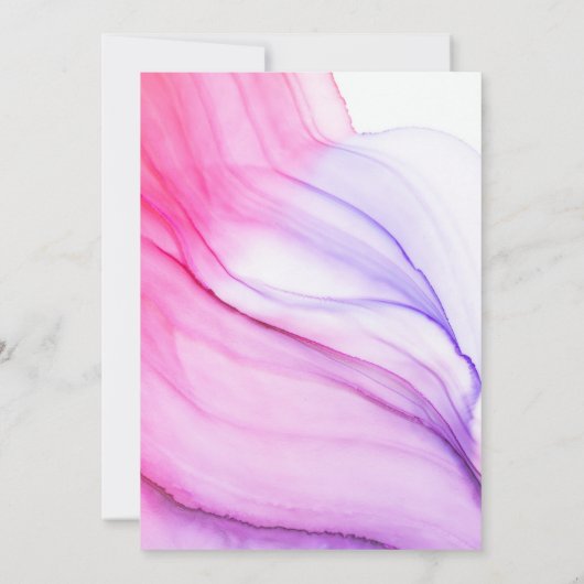 Invitation Texture fluide rose et violet 40e anniversaire des (Dos)