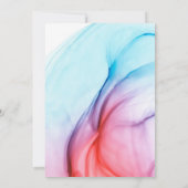 Invitation Texture fluide rouge et bleu 30e anniversaire femm (Dos)