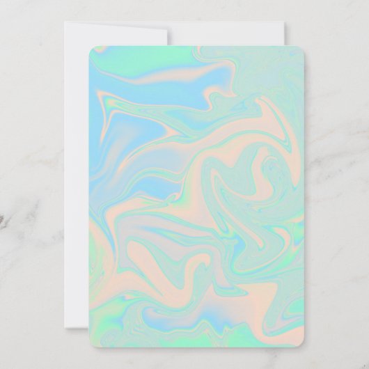 Invitation Texture irisée liquide (Dos)