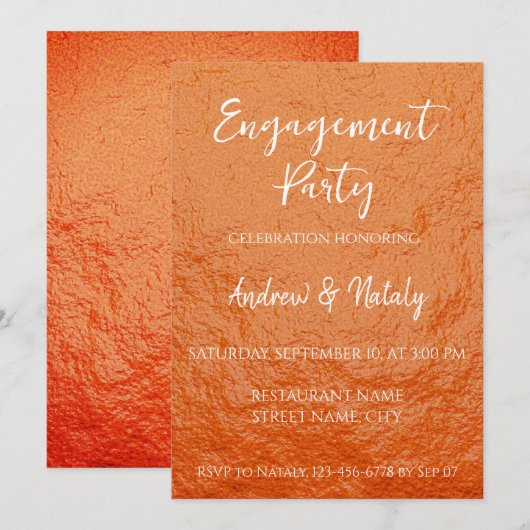 Invitation Texture peau d'orange (Devant / Derrière)