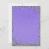 Invitation Texture Violet Paillettes Argent Mariage Moderne C (Dos)