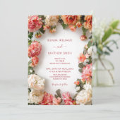 Invitation Textured 3D Floral Wreath Wedding (Debout devant)
