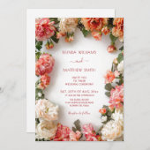 Invitation Textured 3D Floral Wreath Wedding (Devant / Derrière)