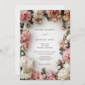 Invitation Textured Floral Wreath  Wedding (Devant / Derrière)