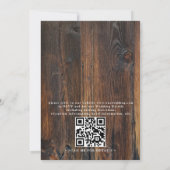 Invitation Textured Wood Rustic Country QR Code Wedding (Dos)