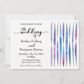 Invitation Textures Aquarelle Blanc Violet Rose Bleu Mariage (Devant)