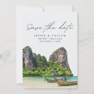 Invitation Thaïlande Mariage Phuket Photo Sauvez la date