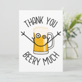 Invitation Thank You Beery Much - Silly Face (Debout devant)