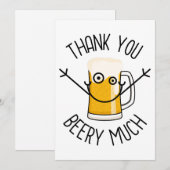 Invitation Thank You Beery Much - Silly Face (Devant / Derrière)