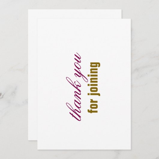 Invitation thank you card (Devant / Derrière)