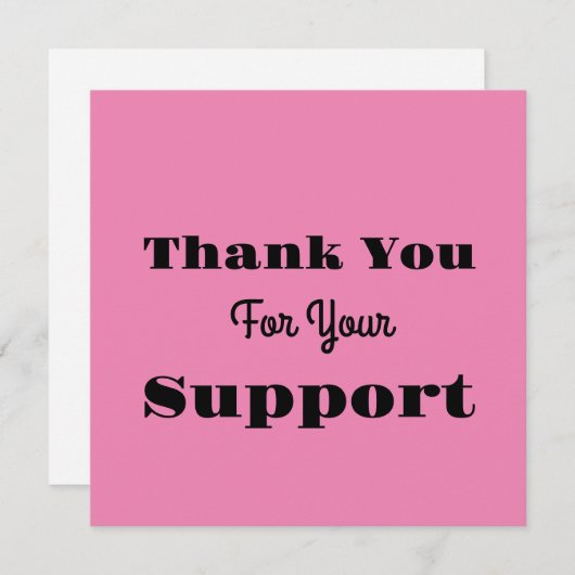 Invitation Thank You For Your Support (Devant / Derrière)