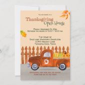 Invitation Thankesgiving Open House Orange Truck Fun (Devant)