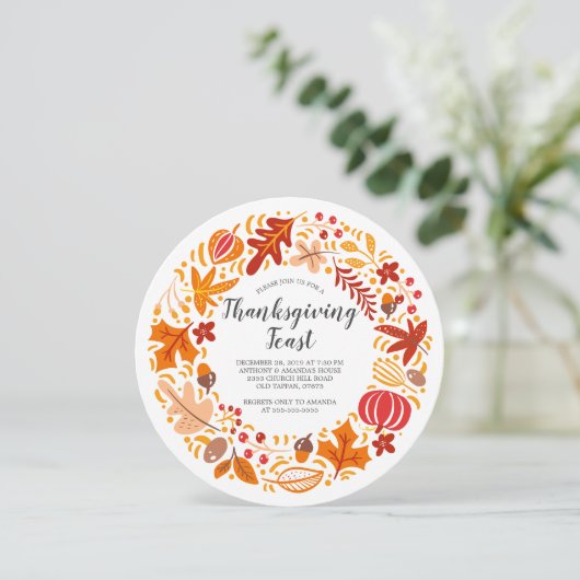 Invitation Thankgiving de gerbe d'automne (Debout devant)