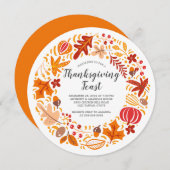 Invitation Thankgiving de gerbe d'automne (Devant / Derrière)