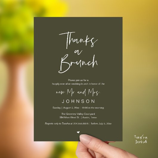 Invitation Thanks a Brunch, Post modern wedding celebration