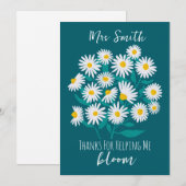 Invitation Thanks for Helping Me Bloom Editable Card | White  (Devant / Derrière)