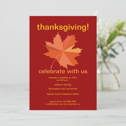 Invitation Thanksgiving (Debout devant)