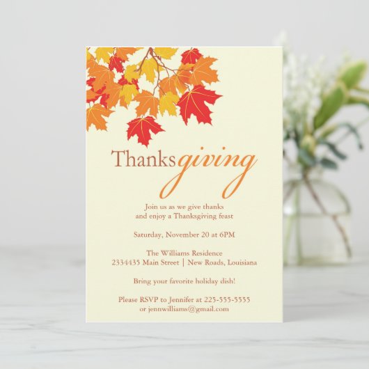 Invitation Thanksgiving (Debout devant)