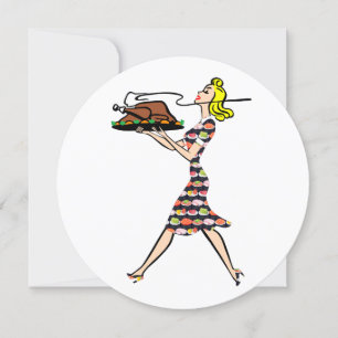 Invitation thanksgiving 1950 blonde femme au foyer