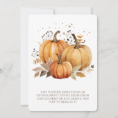 Invitation Thanksgiving Adulte fête d'anniversaire (Dos)