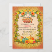 Invitation Thanksgiving Automne Automne Maple Feuilles et cit (Devant)