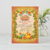 Invitation Thanksgiving Automne Automne Maple Feuilles et cit (Debout devant)