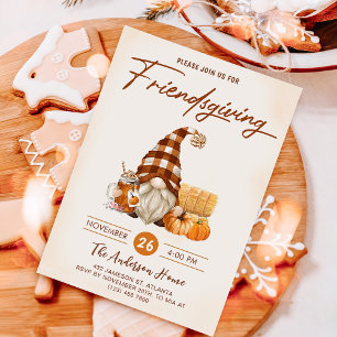 Invitation Thanksgiving Automne Citrouilles Gnomsgiving Frien