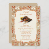 Invitation Thanksgiving Automne Harvest Fall Folid (Devant / Derrière)