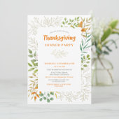 Invitation Thanksgiving Autumn Leaves Watercolor Fall Folid (Debout devant)