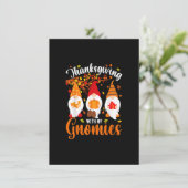Invitation Thanksgiving Avec Gnomes Merci Pour Mes Gnomies F (Debout devant)
